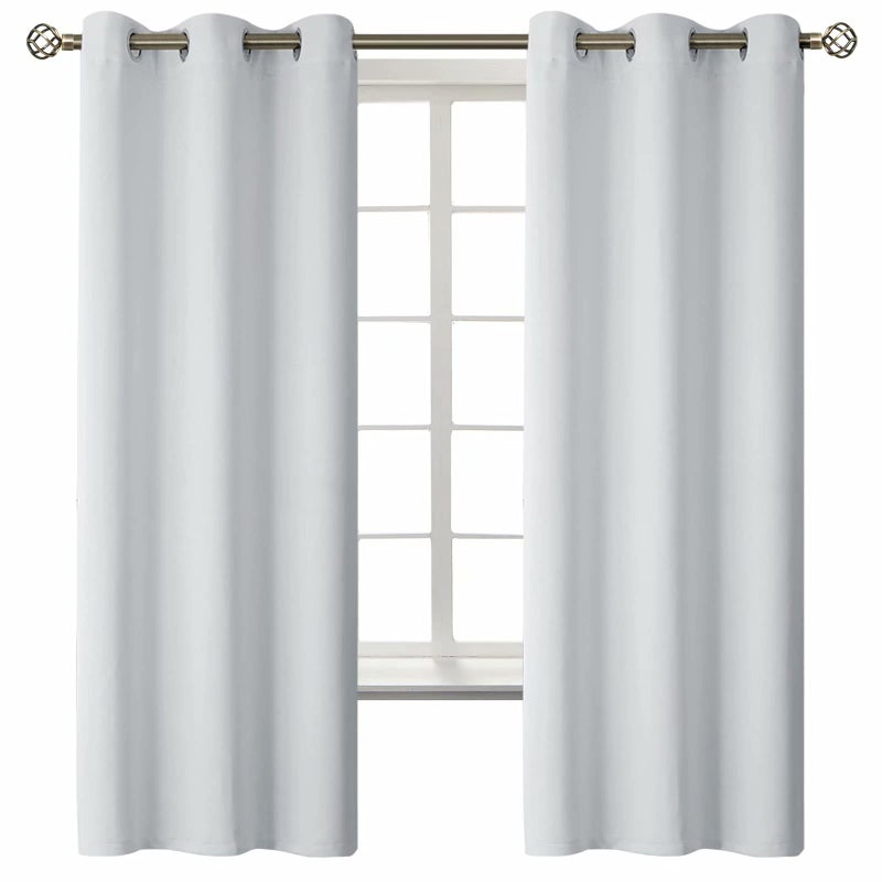 BGment Room Darkening Curtains 63 Inches Long - Grommet Thermal Insulated Drapes Window Treatment Curtains for Bedroom, 2 Panels, 42 x 63 Inch, Greyish White - Image 1